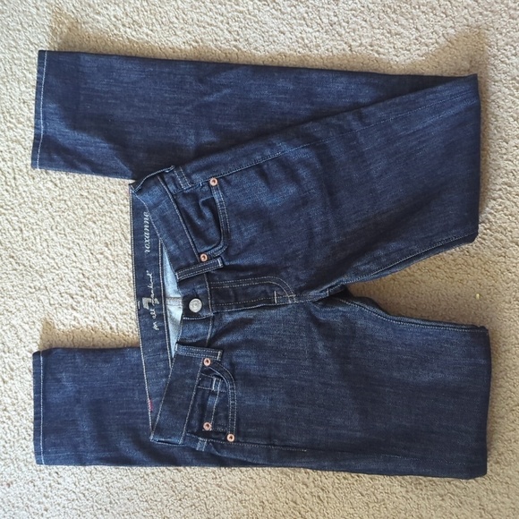 7 For All Mankind Roxanne Straight Leg Dark Wash Denim Jeans Size 24 - Picture 1 of 11